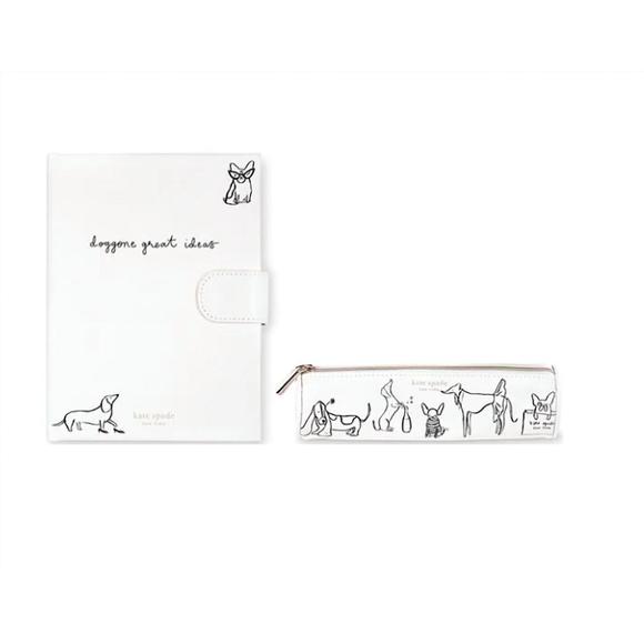 kate spade Office New Kate Spade Dog Party Journal And Pen Case Set